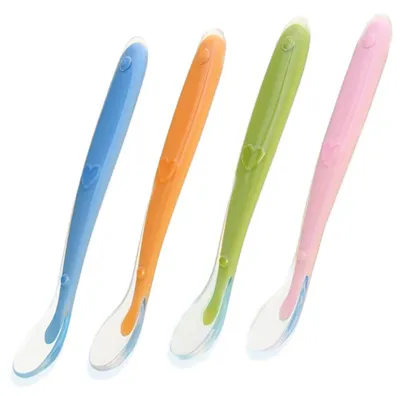 Produktbild von Lauwexe Babylöffel 4er Set, Silikonlöffel Weich, Langgriff Für Baby Ab 4 Monaten