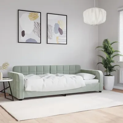 Produktbild von "Rabatt" Tagesbettrahmen/Schlafsofa - Modernes Design - Hellgrau 80x200 cm Samt - Klassische Betten CC16224