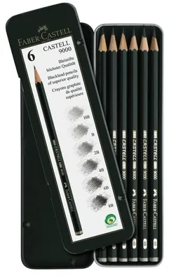 Zdjęcie produktu dla Faber-Castell 9000, Ołówek grafitowy, Zielony, Drewno, Czarny, 6 szt.
