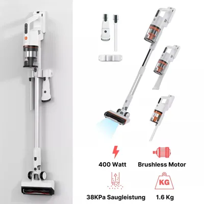 Produktbild von KB ELEMENTS Leichter kabelloser Staubsauger beutellos, Akku Staubsauger, 400 W