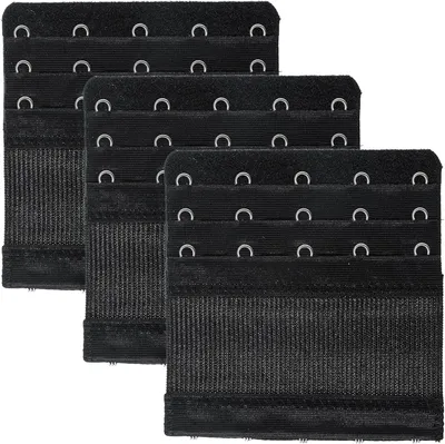Produktbild von BH Verlängerung 3 Stück, Schwarze Elastische BH Extender Mit 5 Haken Und 3 Reihen Für Schwangere Und Stillende Frauen
