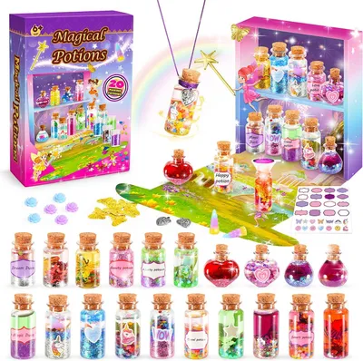 Productafbeelding van Meisjescadeaus 6-9 jaar, magische adventskalender, toverdranken, mixies, knutselen, speelgoed, knutselset voor kinderen vanaf 6 tot 10 jaar