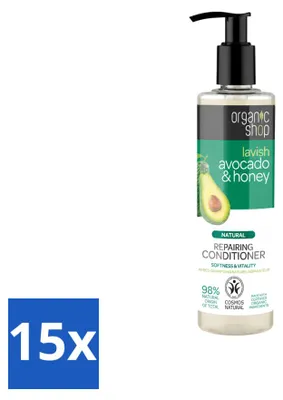 Immagine prodotto di 15 flaconi di Balsamo Riparatore Naturale Bio - Avocado e Miele - 280 ml - Confezione vantaggiosa - 15 pezzi