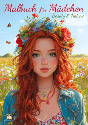Produktbild von Malbuch für Mädchen ab 10 Jahren - Beauty & Nature - mit 52 Ausmalbildern | Kreatives Geschenk mit floralen Mädchenmotiven, Tieren & Naturkulissen zum fantasievollen Ausmalen