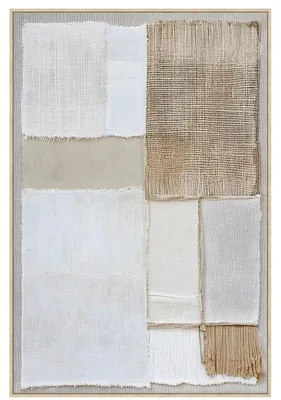 Produktbild von DRW Abstraktes Leinwandbild mit Holzrahmen in Weiß und Grau, 80 x 120 x 3,5 cm