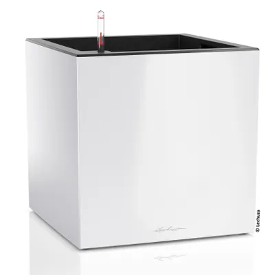 Zdjęcie produktu dla LECHUZA CANTO Premium 40 low, Sadzarka w doniczce, Wolnostojący, Tworzywo sztuczne pochodzące z recyklingu, Biały, Kwadrat, Wewnątrz/Na wolnym powietrzu
