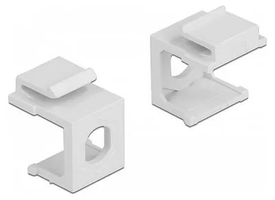Imagen del producto de DELOCK, cubierta para conector Keystone, color blanco, con orificio de 8,0 mm, pack de 4 unidades, color blanco