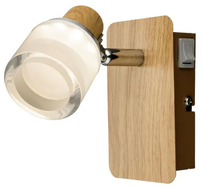 Produktbild von LED Wandleuchte, Holz Optik, Spot beweglich, H 12 cm