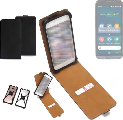 Produktbild von K-S-Trade Handyhülle Schutzhülle kompatibel mit Doro 8050 Hülle Case Cover Flip Style Bumper schwarz 1x