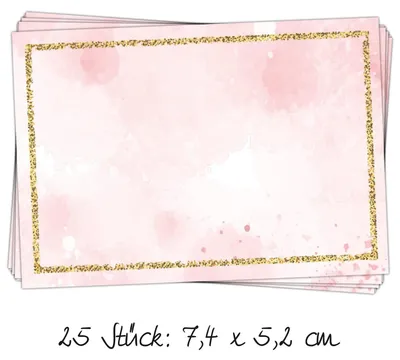 Produktbild von 25 Sticker zum Beschriften 7,4 x 5,2 cm - rosa Adressaufkleber Namensaufkleber Etiketten für Mädchen