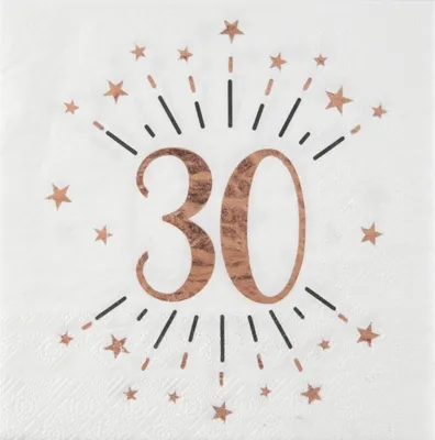 Produktbild von 10 Servietten Geburtstag 30 rosegold