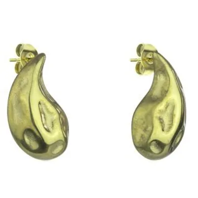 Image de Boucles d'oreilles élégantes en forme de goutte plaquées or MCE24030G