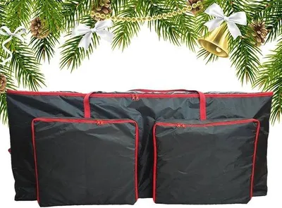 Produktbild von Aufbewahrungstasche Weihnachtsbaum - Organizer mit doppeltem Reißverschluss - 122x38x51 cm - Schwarz