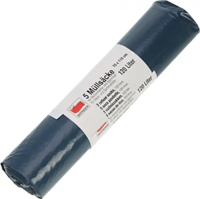 Produktbild von QUICKPACK Müllsäcke 120L 5er 110x70cm blau