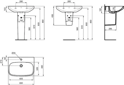 Produktbild von IDEAL STANDARD T451101 Waschtisch i.life A 1Hl. m.Ül.