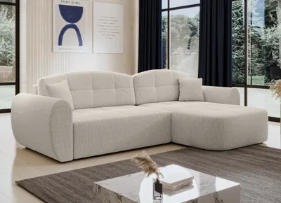 Produktbild von AX LIVING Ecksofa mit Schlaffunktion Nubio 282 cm breit – beige Eckcouch
