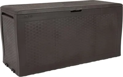 Produktbild von Dmora Outdoor-Kissenbox Kingston 116,4x44,7x57h cm Braun, Wasserdicht, Schlossverschluss