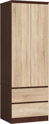 Image de Armoire à tiroirs 60 cm WREN - wengé / chêne sonoma