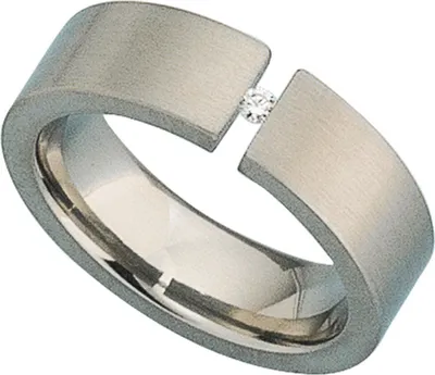 Produktbild von Ring für Damen Damenring aus Titan mit Diamant Brillant Titanring Innenumfang 56mm  Ø17.8mm