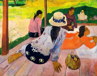 Produktbild von Legendarte - Kunstdruck auf Leinwand - Die Siesta Paul Gauguin - Wanddeko, Canvas cm. 50x60
