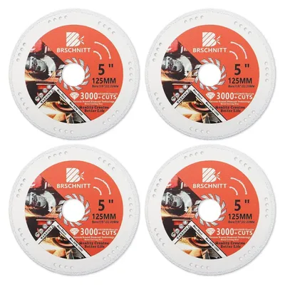 Productafbeelding van Diamantzaagschijf, 4 stuks, 125 mm, vacuümgesoldeerd, geschikt voor metaal, staalbuis, ijzer en wapening