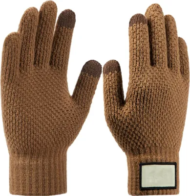 Produktbild von Warme Damen-Winterhandschuhe mit Touchscreen-Funktion, Zopfmuster, Wollfleece-Futter, Touchscreen-Handschuhe für kaltes Wetter, warme Strickhandschuhe