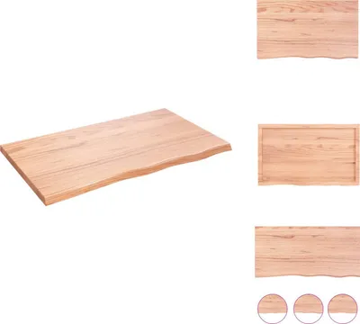Produktbild von vidaXL Wandregal Hellbraun 100x60x(2-4) cm Massivholz Eiche Behandelt -  Wandregale