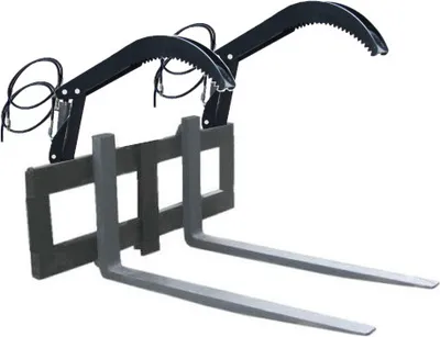 Produktbild von Gabelträger 100 cm FEM2 Euro + 2x Stammgreifer hydraulisch + Gabelzinken 120 cm