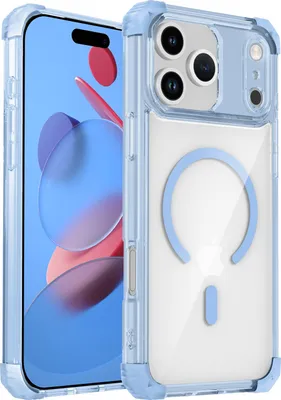 Produktbild von Magnetisch Hülle für iPhone 17 Pro Max Kompatibel mit Magsafe Stoßfest Militärschutz Transparente Handyhülle Blau