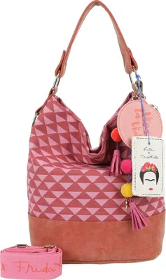 Produktbild von Fritzi aus Preußen Schultertasche Umhängetasche Izzy07 Fritzi x Frida Kahlo Limited Canvas Hobo Bag Geo weinrot