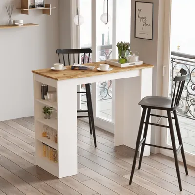 Obrázek produktu pro Skandinávský barový stůl STYLE 1, bílá/borovice