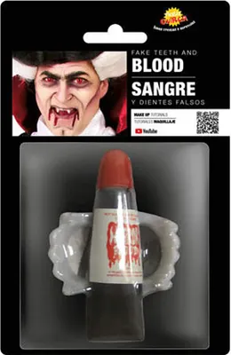 Image de Dents de vampire avec sang artificiel - HALLOWEEN