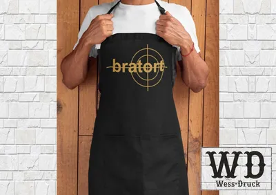Produktbild von Kochschürze Grillschürze Bratort Schwarz Gold