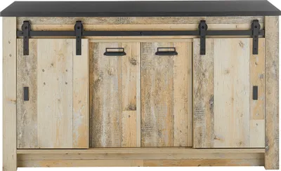 Produktbild von Küchen-Unterschrank 161 cm SHELTON-61 in Old Style hell Nb. mit Platte in anthrazit, B/H/T ca. 161/93/64 cm