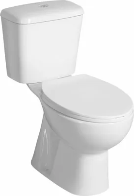 Produktbild von Aqualine MANUEL WC-Kombi, Doppelspülknopf 3/6 l, Abfluss unten, weiß