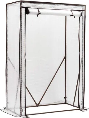 Image de Serre à tomates, stable, compacte, peu encombrante, en plastique, pour jardin ou balcon, 100 x 50 x 150 cm, blanche