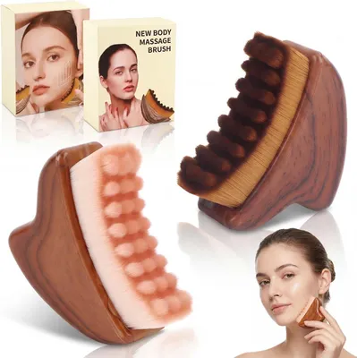 Produktbild von Gesichtsbürste 2 Stück, für Lymphdrainage, Trockenbürste für Gesicht und Hals, Hautpflege