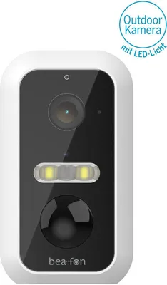 Produktbild von Beafon, Smart Home, Safer 3L, schwenkbare Überwachungskamera für den Außenbereich mit LED Licht, 3MP Super HD Kamera, IP65 Schutz gegen Strahlwasser und Staubdicht, weiß, Netzwerk 2,4G, WiFi