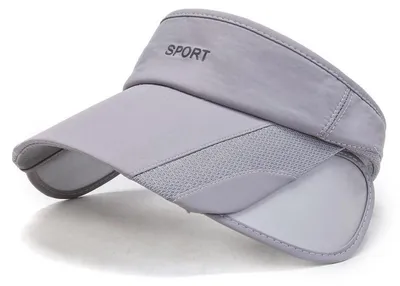 Produktbild von Visier Cap Damen Herren mit einziehbarer Breitkrempe, Sonnenhut Sommerhut Strandhut für Tennis/Golf, UV-Schutz, Einheitsgröße, Grau