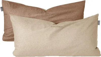 Produktbild von Schiesser Kissenhüllenset Doubleface | 2-teilig | Zweifarbig | Renforcé | 100% Baumwolle | Reißverschluss | 40x80cm | Sand