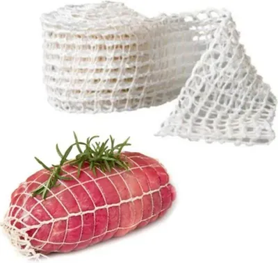 Produktbild von Fleischnetz 3m Baumwolle l Räuchernetz Wurstnetz Metzger Netz zum Räuchern Braten Kochnetz dehnbar Lebensmittelnetz Küche Grill