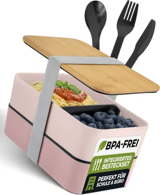 Produktbild von Kinder Bento Box - Perfekte Lunchbox mit Fächern für unterwegs, Schule und Arbeit