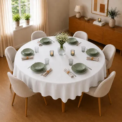 Produktbild von Tischdecke Ø 160 cm für Küche & Esstisch in Weiß