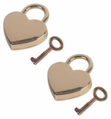 Obrázok produktu pre 2 ks kovových visacích zámkov v retro štýle s motívom srdca, domáce remeselné potreby, vrátane kľúčov, 30 x 39 mm, ružové zlato
