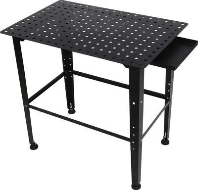 Zdjęcie produktu dla Stół spawalniczy z regulacją wysokości, stół warsztatowy 102,09 × 60 × 84,55 cm, czarny