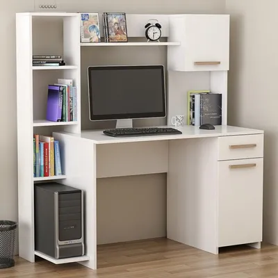Immagine prodotto di Marrucina - Scrivania, 120x60x77h cm Bianco, 6 Ripiani