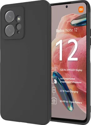 A black phone case is shown next to a smartphone displaying product features.