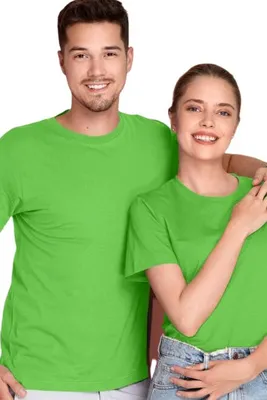 Produktbild von Leichtes Uni-T-Shirt aus Baumwolle, 100% Baumwolle, unbedruckt, einfarbig, 150g/m2, Farbe Apfelgrün, Größe 2XL