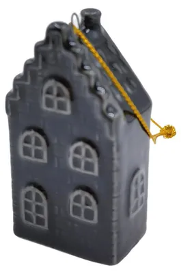 Produktbild von Xmas Hanger - House - Ceramics - Black - 3,5x2x6,5cm