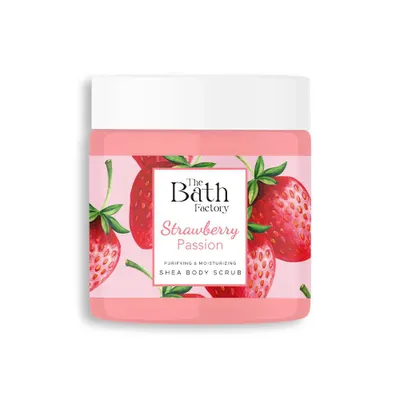 Produktbild von The Bath Factory Strawberry Shea Body Scrub 300 g – Körperpeeling mit Ölen